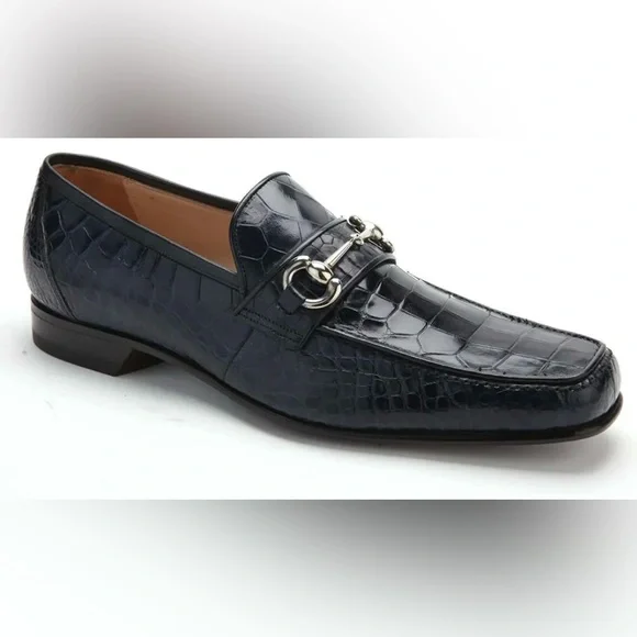 Caporicci 9872 Genuine Alligator Bit loafers Blue Electric Blue Crocodile Whole Cut Loafer main image 3